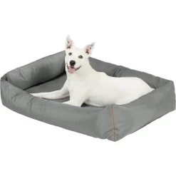 Frisco Rectangular Bolster Dog Bed W/Removable Cover, Dark Gray -Frisco 144865 PT4. AC SS1800 V1578443251