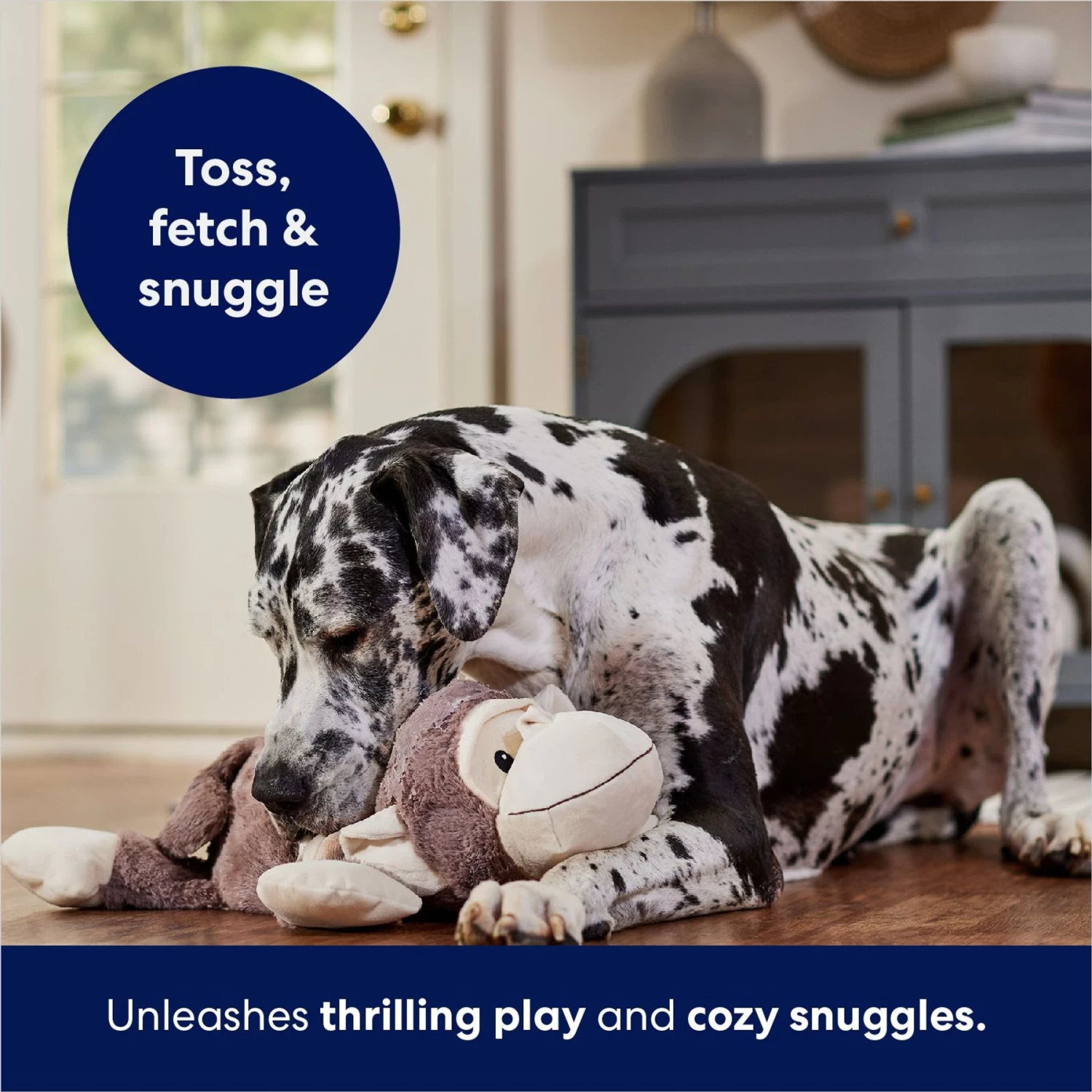 Frisco Monkey Plush Squeaky Dog Toy 7 Frisco Monkey Plush Squeaky Dog Toy - Image 5