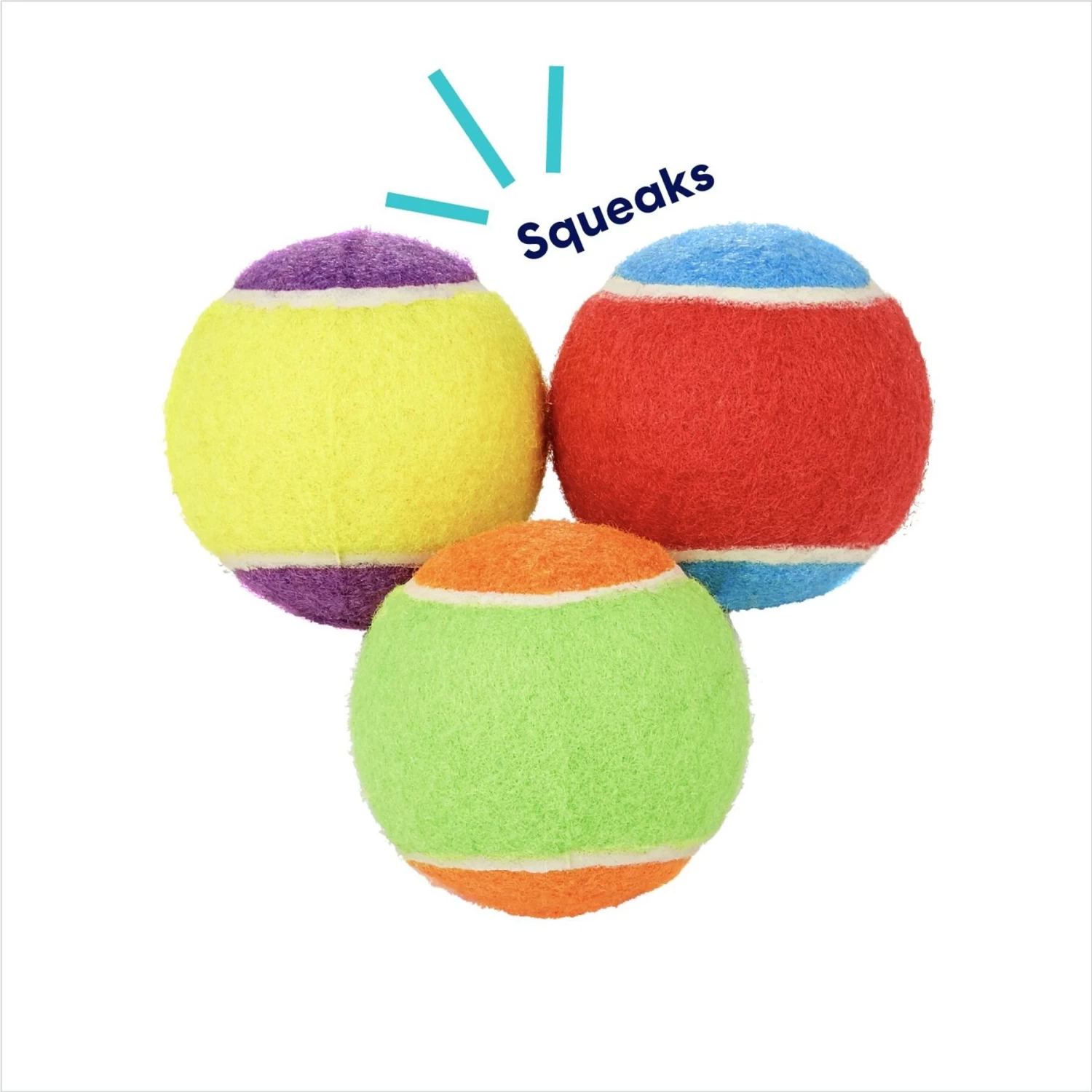 Frisco Fetch Squeaking Colorful Tennis Ball Dog Toy 5 Frisco Fetch Squeaking Colorful Tennis Ball Dog Toy - Image 3