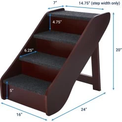 Frisco Deluxe Foldable Wooden Carpeted Cat & Dog Stairs -Frisco 156781 PT3. AC SS1800 V1569621868