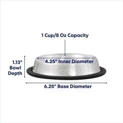 Frisco Non-Skid Stainless Steel Bowl 8 Frisco Non-Skid Stainless Steel Bowl -Frisco 159860 PT1. AC SS1800 V1692728194