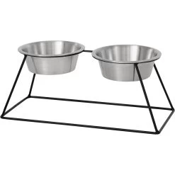 Frisco Pyramid Elevated Stainless Steel Double Diner Dog & Cat Bowl -Frisco 159884 PT2. AC SS1800 V1583424781