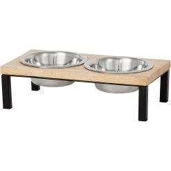 Frisco Wood Elevated Stainless Steel Double Diner Dog & Cat Bowl -Frisco 161144 PT1. AC SS1800 V1578432808