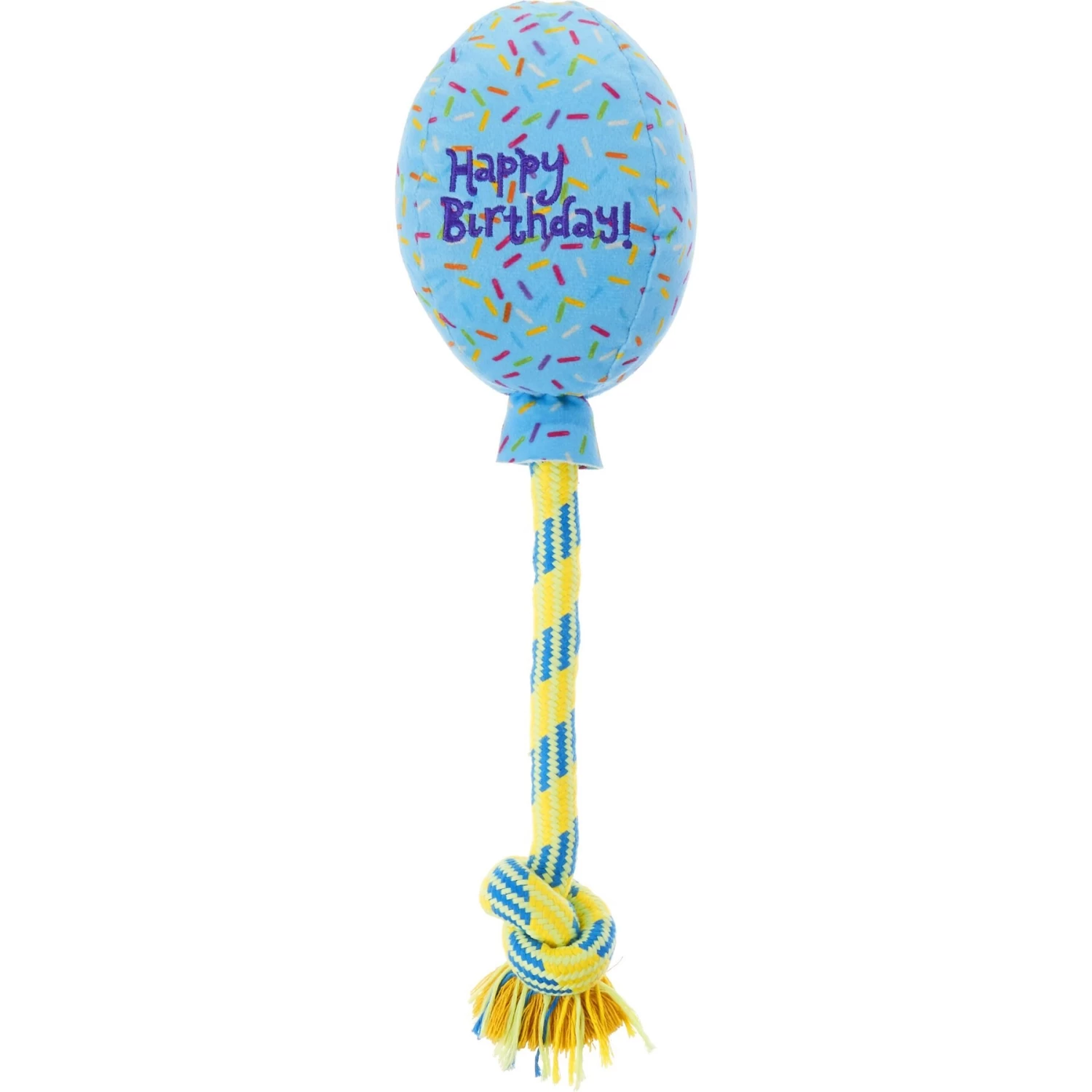 Frisco Birthday Balloon Plush With Rope Squeaky Dog Toy 3 Frisco Birthday Balloon Plush With Rope Squeaky Dog Toy