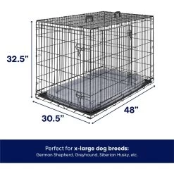 Frisco Heavy Duty Fold & Carry Double Door Collapsible Wire Dog Crate & Mat Kit -Frisco 212618 PT1. AC SS1800 V1667227937