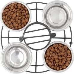 Frisco Multi Pet Feeding 4-Bowls Stainless Steel Dog & Cat Bowls, 0.5 Cup -Frisco 213787 PT4. AC SS1800 V1599240375