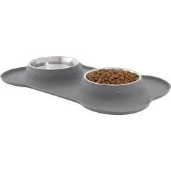 Frisco Silicone Stainless Steel Double Diner Dog & Cat Bowl 11 Frisco Silicone Stainless Steel Double Diner Dog & Cat Bowl -Frisco 215990 PT2. AC SS1800 V1591020093