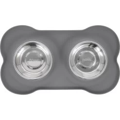 Frisco Silicone Stainless Steel Double Diner Dog & Cat Bowl 12 Frisco Silicone Stainless Steel Double Diner Dog & Cat Bowl -Frisco 215990 PT3. AC SS1800 V1591020095
