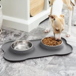 Frisco Silicone Stainless Steel Double Diner Dog & Cat Bowl 15 Frisco Silicone Stainless Steel Double Diner Dog & Cat Bowl -Frisco 215990 PT7. AC SS1800 V1605658625