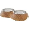 Frisco Double Stainless Steel Bowl, Wood Design -Frisco 216068 MAIN. AC SS1800 V1591021033