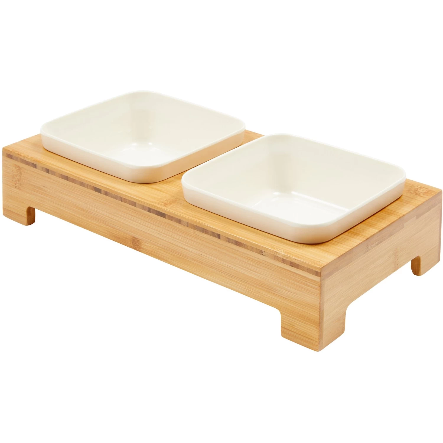 Frisco Square Melamine Dog & Cat Bowl Set With Bamboo Stand 3 Frisco Square Melamine Dog & Cat Bowl Set With Bamboo Stand