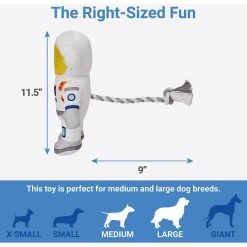 Frisco Ballistic Nylon Plush With Rope Squeaky Astronaut Dog Toy -Frisco 233585 PT1. AC SS1800 V1602685870