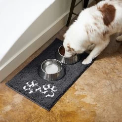 Frisco Microfiber Chenille Paw Print Dog & Cat Mat, Dark Gray -Frisco 235894 PT6. AC SS1800 V1606833138