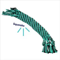 Frisco Flat Teal & Gray Braided Rope Squeaky Fetch Dog Toy -Frisco 242127 PT2. AC SS1800 V1695748438