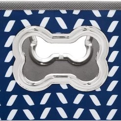 Frisco Rectangle Collapsible Pet Toy Storage Bin, Navy Herringbone -Frisco 250574 PT4. AC SS1800 V1613772691