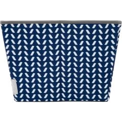 Frisco Rectangle Collapsible Pet Toy Storage Bin, Navy Herringbone -Frisco 250574 PT5. AC SS1800 V1615572205