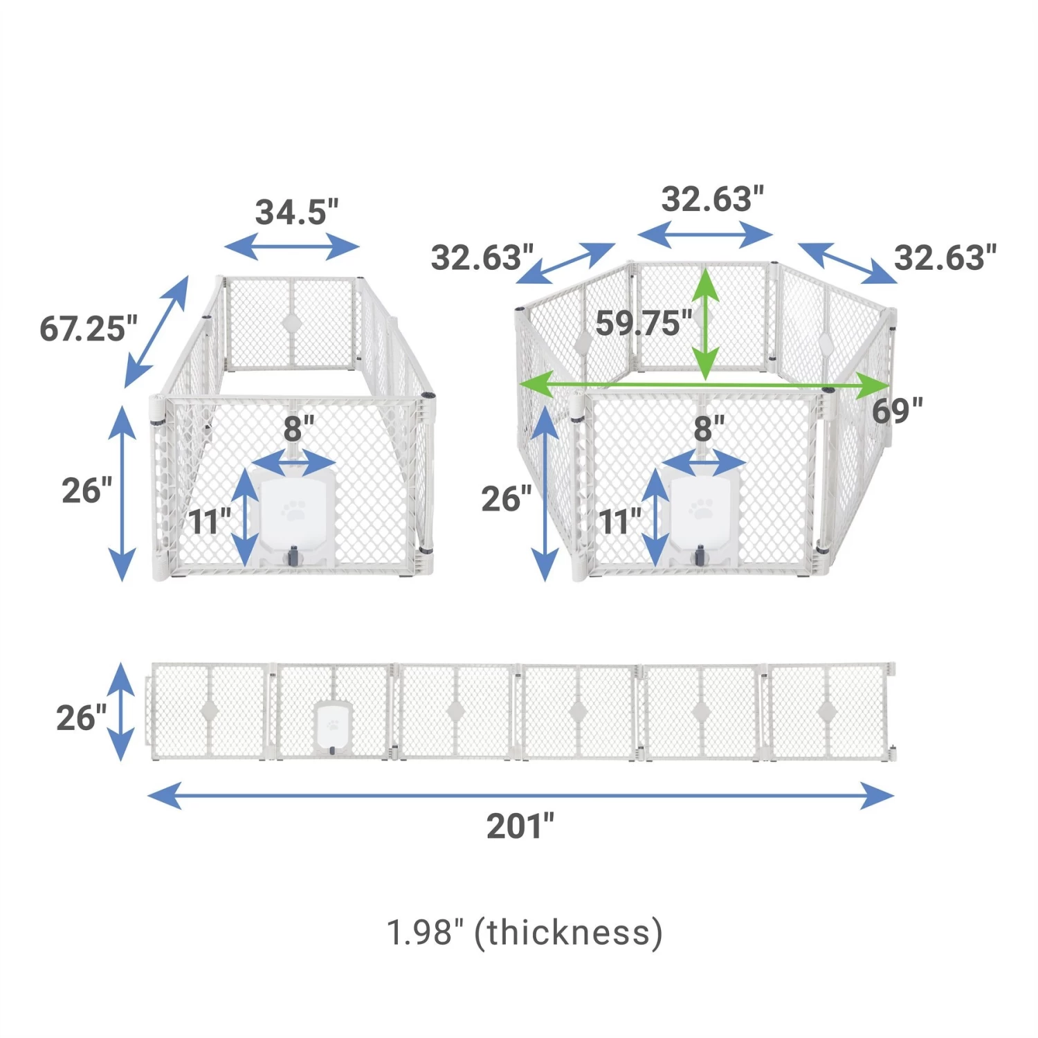 Frisco 6-Panel Plastic Exercise Dog Playpen, Light Gray 4 Frisco 6-Panel Plastic Exercise Dog Playpen, Light Gray - Image 2