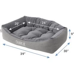 Frisco Rectangular Personalized Bolster Dog Bed W/Removable Cover, Dark Gray, X-Large 12 Frisco Rectangular Personalized Bolster Dog Bed W/Removable Cover, Dark Gray, X-Large -Frisco 252611 PT2. AC SS1800 V1605134826