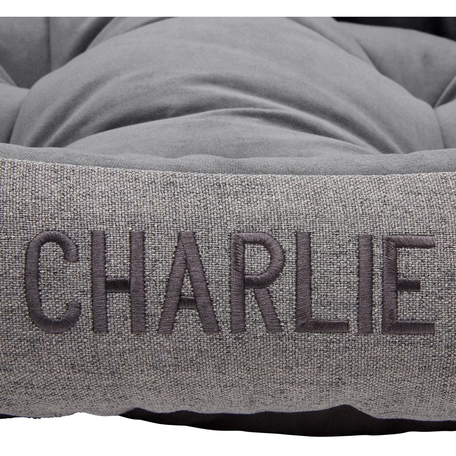 Frisco Rectangular Personalized Bolster Dog Bed W/Removable Cover, Dark Gray, X-Large 6 Frisco Rectangular Personalized Bolster Dog Bed W/Removable Cover, Dark Gray, X-Large - Image 4