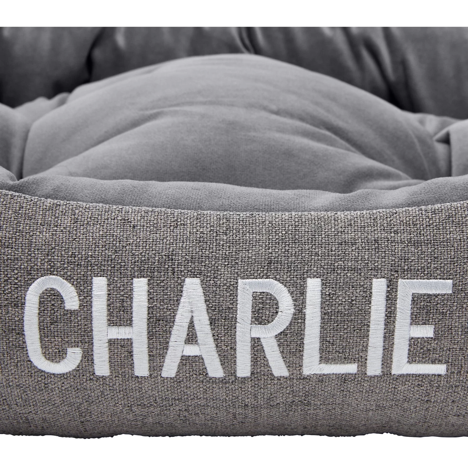 Frisco Rectangular Personalized Bolster Dog Bed W/Removable Cover, Dark Gray, X-Large 7 Frisco Rectangular Personalized Bolster Dog Bed W/Removable Cover, Dark Gray, X-Large - Image 5