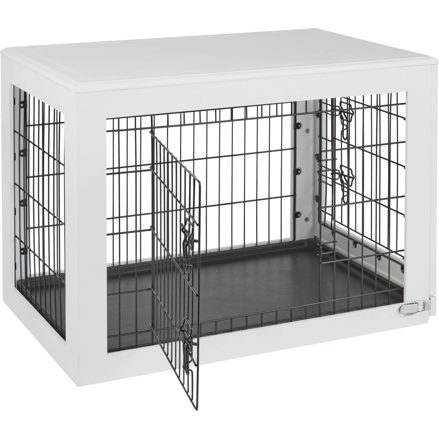 Frisco Double Door Furniture Style Dog Crate, White 7 Frisco Double Door Furniture Style Dog Crate, White - Image 5