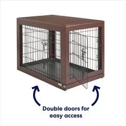 Frisco Double Door Furniture Style Dog Crate, Brown -Frisco 253033 PT3. AC SS1800 V1617644270