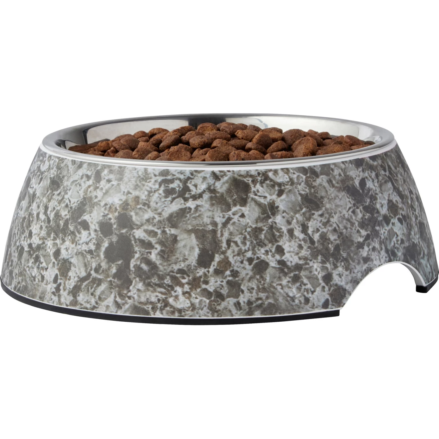 Frisco Black Marble Design Stainless Steel Dog & Cat Bowl 6 Frisco Black Marble Design Stainless Steel Dog & Cat Bowl - Image 4