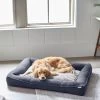 Frisco Faux Felt Orthopedic Rectangular Bolster Dog Bed W/Removable Cover