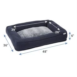 Frisco Faux Felt Orthopedic Rectangular Bolster Dog Bed W/Removable Cover -Frisco 255177 PT1. AC SS1800 V1616592889