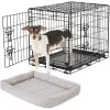 Frisco Fold & Carry Double Door Collapsible Wire Dog Crate & Frisco Gray Basket Weave Dog Crate Mat -Frisco 255477 MAIN. AC SS1800 V1604096520