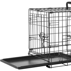 Frisco Fold & Carry Double Door Collapsible Wire Dog Crate & Frisco Gray Basket Weave Dog Crate Mat -Frisco 255477 PT1. AC SS1800 V1604096502