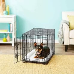 Frisco Fold & Carry Single Door Collapsible Wire Dog Crate & Frisco Quilted Dog Crate Mat -Frisco 255493 PT2. AC SS1800 V1603545085