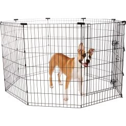 Frisco Heavy Duty Fold & Carry Double Door Collapsible Wire Dog Crate & Frisco Wire Dog & Small Pet Exercise Pen With Step-Through Door -Frisco 255537 PT4. AC SS1800 V1603646503