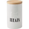 Frisco Ceramic Treat Jar With Wood Lid