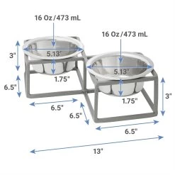 Frisco Elevated Diamond Stainless Steel Double Diner Dog & Cat Bowl -Frisco 257147 PT1. AC SS1800 V1612483664