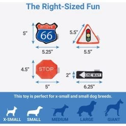 Frisco Road Trip Traffic Signs Plush Squeaky Dog Toy, 4 Count -Frisco 262016 PT1. AC SS1800 V1623698255