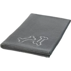 Frisco Embroidered Pawprint Microfiber Dog Bath Towel