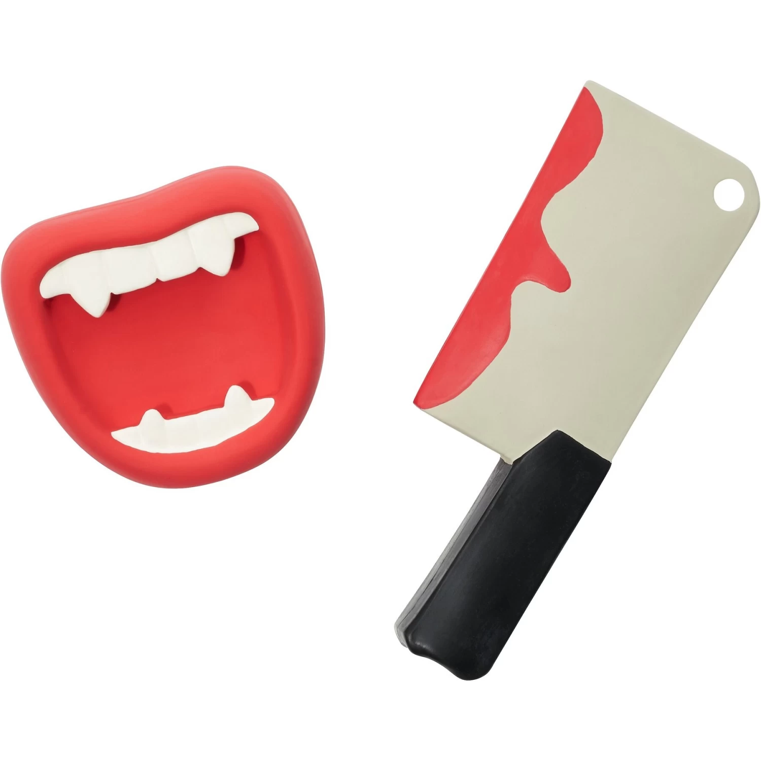 Frisco Halloween Vampire Teeth & Knife Latex Squeaky Dog Toy 3 Frisco Halloween Vampire Teeth & Knife Latex Squeaky Dog Toy