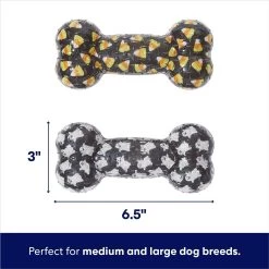Frisco Halloween Candy Corn & Ghosts TPR Bone Squeaky Dog Toy, 2 Count -Frisco 270529 PT1. AC SS1800 V1689878436