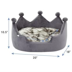 Frisco Faux Fur Crown Pillow Cat & Dog Bed -Frisco 270886 PT1. AC SS1800 V1626359735