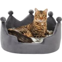 Frisco Faux Fur Crown Pillow Cat & Dog Bed -Frisco 270886 PT3. AC SS1800 V1626294188