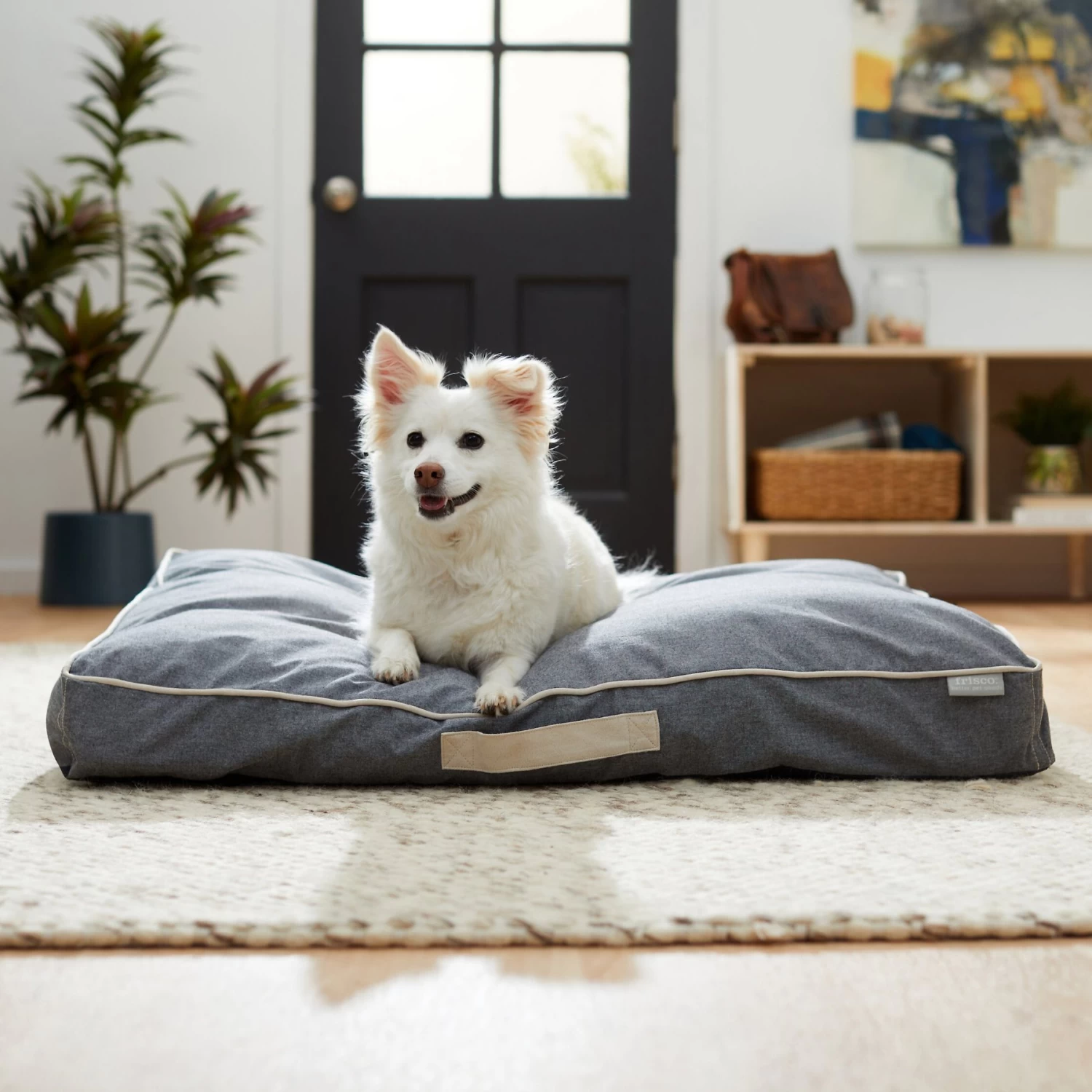 Frisco Chambray Pillow Dog Bed W/Removable Cover 3 Frisco Chambray Pillow Dog Bed W/Removable Cover