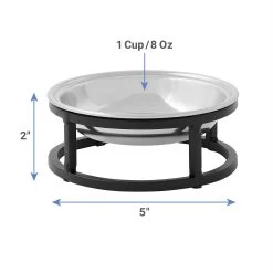 Frisco Elevated Stainless Steel Dish Cat Bowl, 1 Cup 10 Frisco Elevated Stainless Steel Dish Cat Bowl, 1 Cup -Frisco 277517 PT1. AC SS1800 V1628862726
