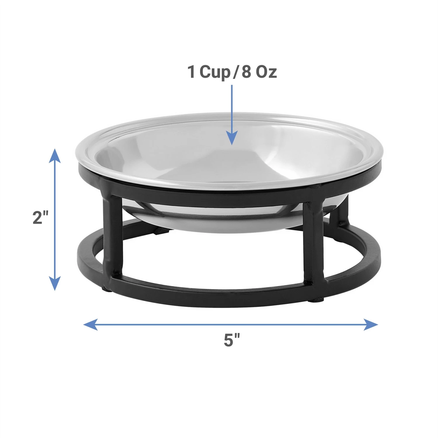 Frisco Elevated Stainless Steel Dish Cat Bowl, 1 Cup 4 Frisco Elevated Stainless Steel Dish Cat Bowl, 1 Cup - Image 2