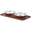 Frisco Silicone Stainless Steel Double Diner Dog & Cat Bowl, Brown -Frisco 277551 MAIN. AC SS1800 V1627933884