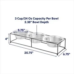 Frisco Multi Pet Feeding 3-Bowls Straight Stainless Steel Dog & Cat Bowl -Frisco 277568 PT1. AC SS1800 V1692728192
