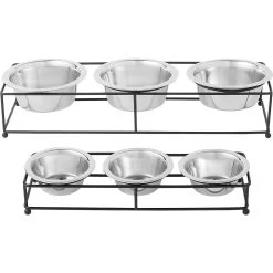 Frisco Multi Pet Feeding 3-Bowls Straight Stainless Steel Dog & Cat Bowl -Frisco 277568 PT5. AC SS1800 V1627936036