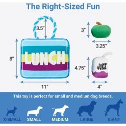 Frisco Back To School Lunchbox With Juice & Apple Plush With Rope Squeaky Dog Toy -Frisco 279427 PT1. AC SS1800 V1629824469