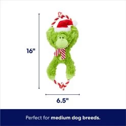 Frisco Holiday Monkey Plush With Rope Squeaky Dog Toy -Frisco 287115 PT1. AC SS1800 V1695046103