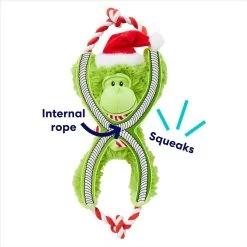 Frisco Holiday Monkey Plush With Rope Squeaky Dog Toy -Frisco 287115 PT2. AC SS1800 V1695044339